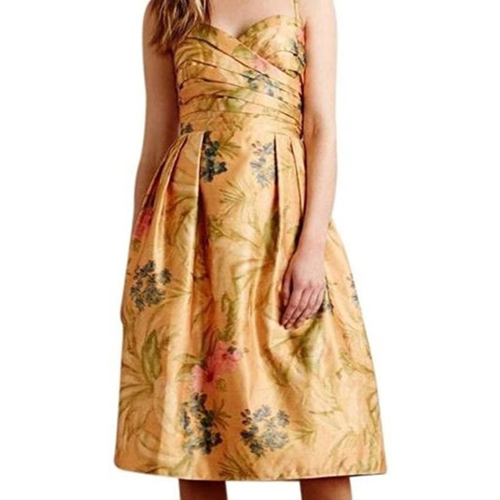 Anthropologie James Coviello Vintage Floral Print Botanical Dress